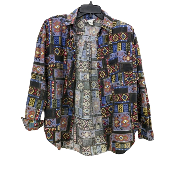 Vintage Western Bohemian Desert Button Down Sz S - Picture 2 of 10